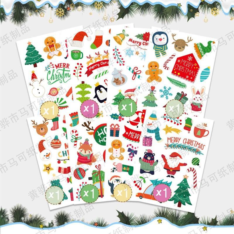113pcs Christmas Holiday Stickers Decoration Christmas Gifts Stickers Decoration Stickers Christmas Party Decoration