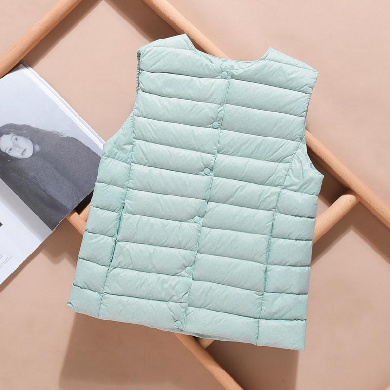 Ультралегкий женский жилет-пуховик, однобортный, без рукавов, женский жилет на утином пуху, теплая куртка с пуховой подкладкой