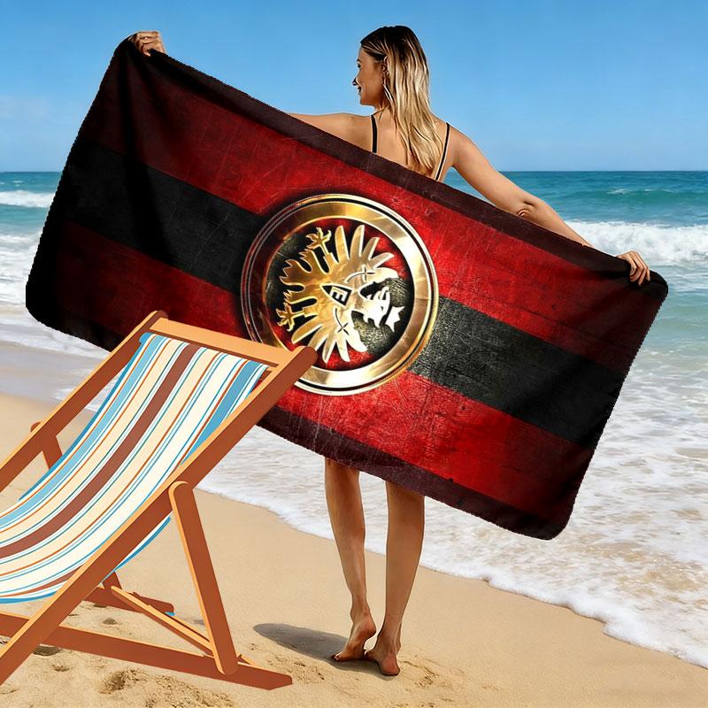 Пляжное полотенце Eintracht Frankfurt, Большое, Мягкое, Быстросохнущее, для Пляжа, Кемпинга, Плавания