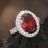 Японский и корейский люкс высокого класса, повседневная роскошь, ювелирные украшения, женский дизайнерский сенс, элегантное полупрозрачное кольцо с красным цирконом