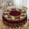 Европейская Ретро Красная и Белая Скатерть Прямоугольная и Круглая с Краями из Розового Золота Скатерть в Европейском Стиле Роскошная Скатерть