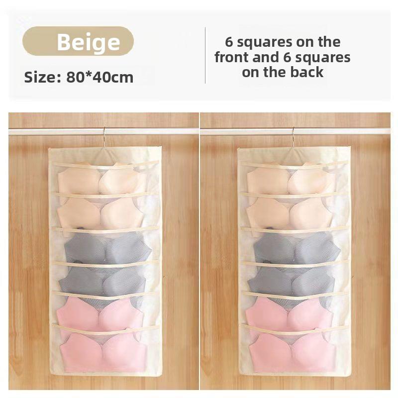 1pc Double-sided Underwear Storage Bag, Hanging Underwear and Underpants Storage Bag, Compartments for Household Use