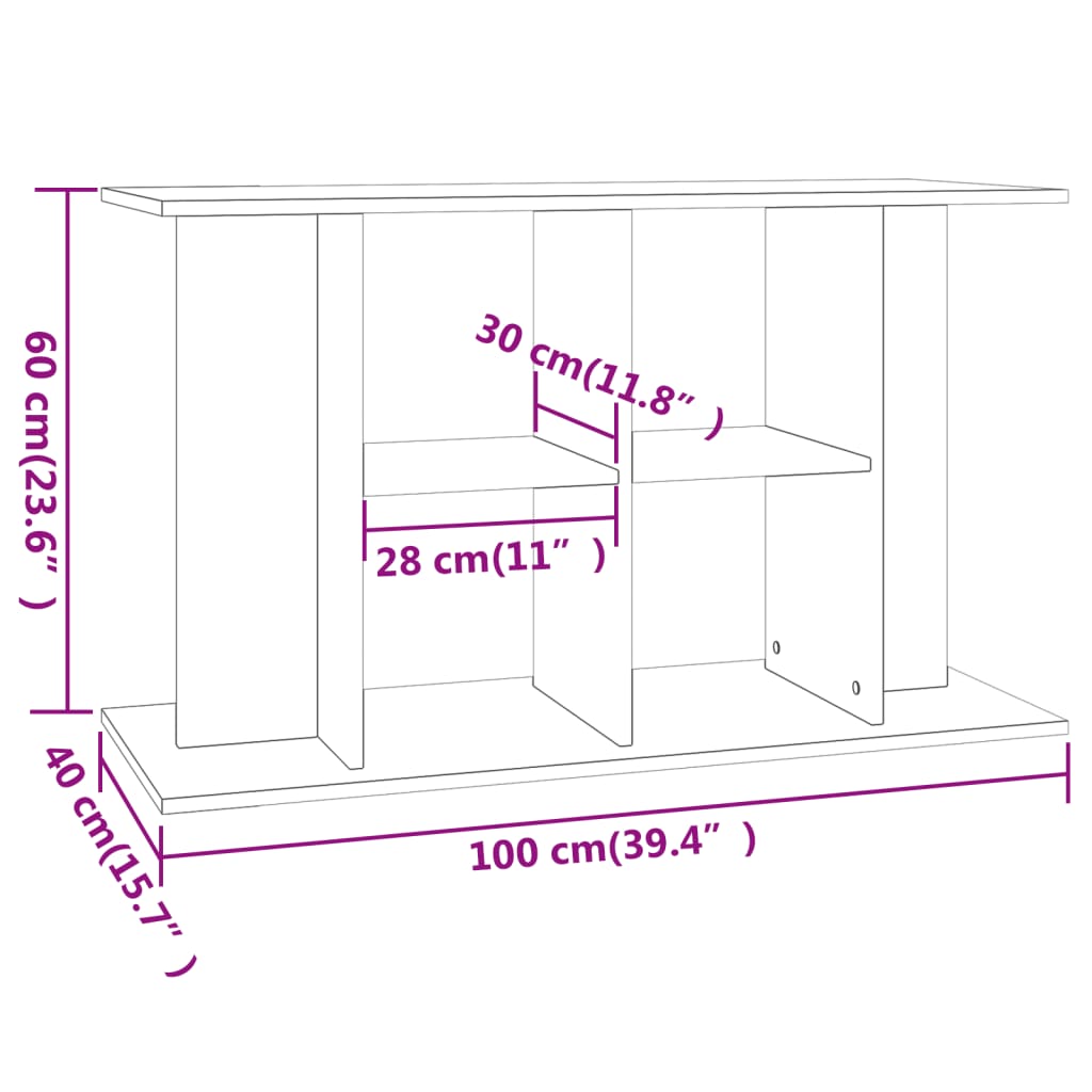 Aquarium Stand Sonoma Oak 100 x 40 x 60 cm Particleboard