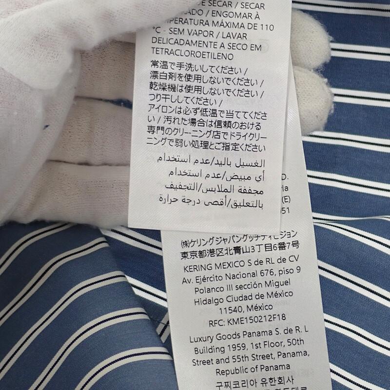 GUCCI  814715 46 Long sleeve shirt blue cotton mens