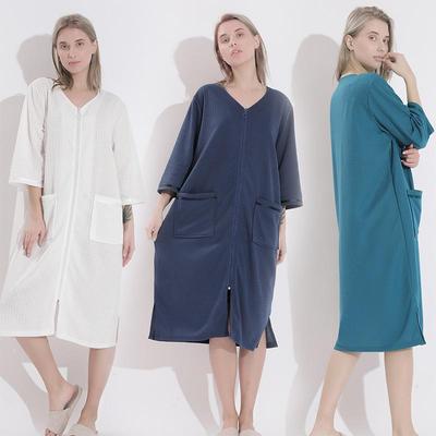 Женская ночная сорочка миди на молнии большого размера и носимое банное полотенце - Коллекция весна/лето