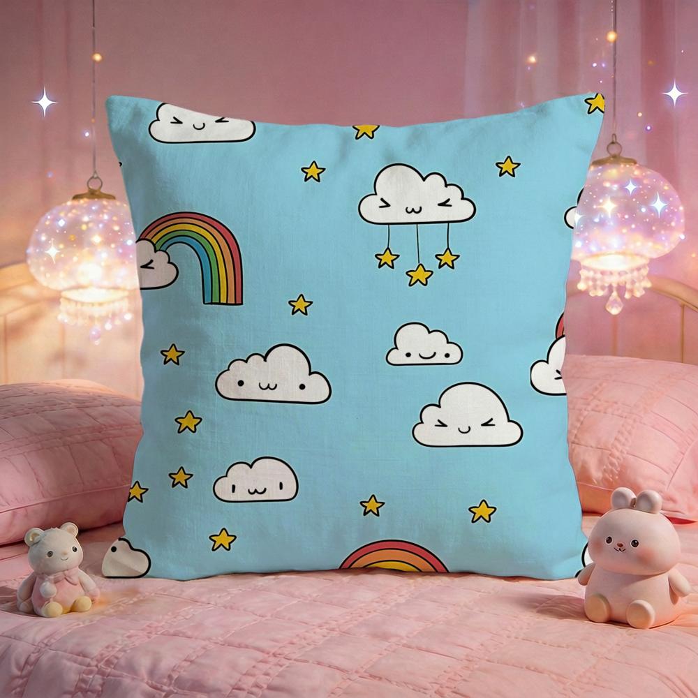 Pastel Rainbow Dream Cushion Cover Premium Comfort Reversible Pillow Cove Two in One Design for Any Room Car Interior