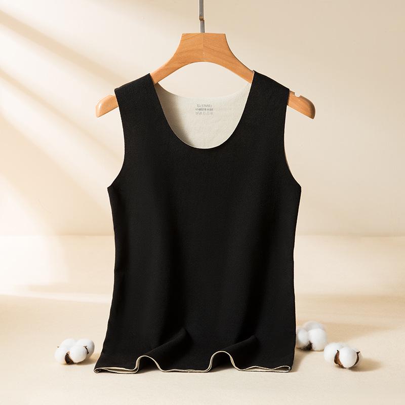 Мужской и женский двухцветный двусторонний бархатный бесшовный корректирующий жилет с отшлифованным низом.