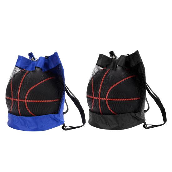 Basketball Backpack Half Net Drawstring Mouth Storage Ball Portable Adjustable Straps Backpack