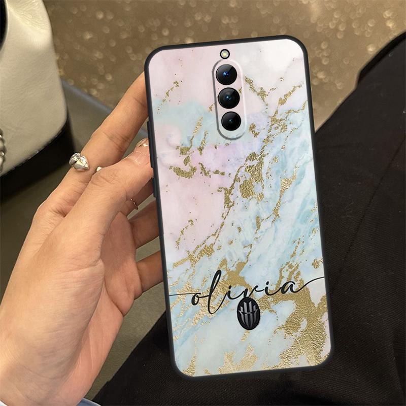 Персонализированный чехол с мраморными инициалами и именем на заказ для Nubia Red Magic 8S Pro Plus Red Magic 8 Pro 6 7 6S 7S Pro 5G 5S 6R Cover Coque