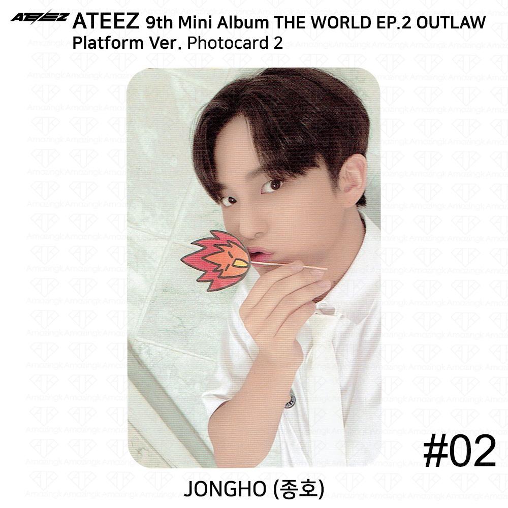 ATEEZ Девятый мини-альбом THE WORLD EP.2 OUTLAW Platform Ver Официальная фотокарточка 1 2 3
