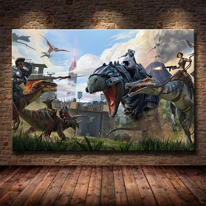Модульный холст Ark Survival Evolved Картины Живопись Игра на выживание Домашний декор Принт Постер с динозавром Гостиная Современное настенное искусство