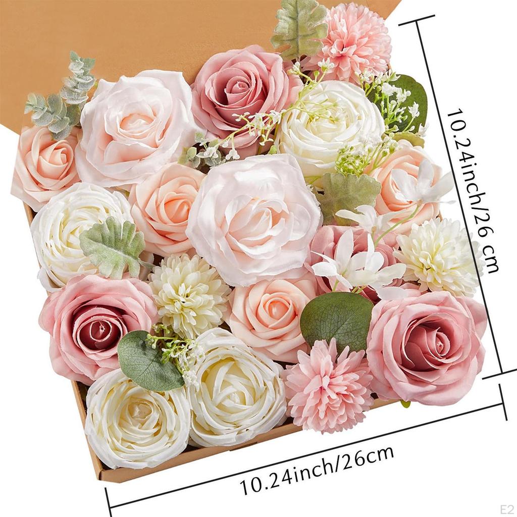 Искусственные цветы в коробке цветочные композиции венок свадебное украшение букет своими руками для детского душа