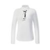 Golf Series Casual Business Clean Fresh Non-Deforming Inner Layer With Scarf Knitted Long Sleeve Polo Shirt Women Tops Jade-White A11W545201FWT