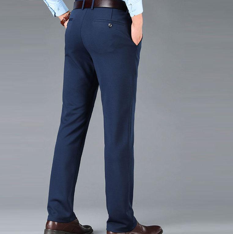 Summer Men's Ice Silk Trousers Breathable Ultra-thin High-end Business Stretch Draped Casual Pants