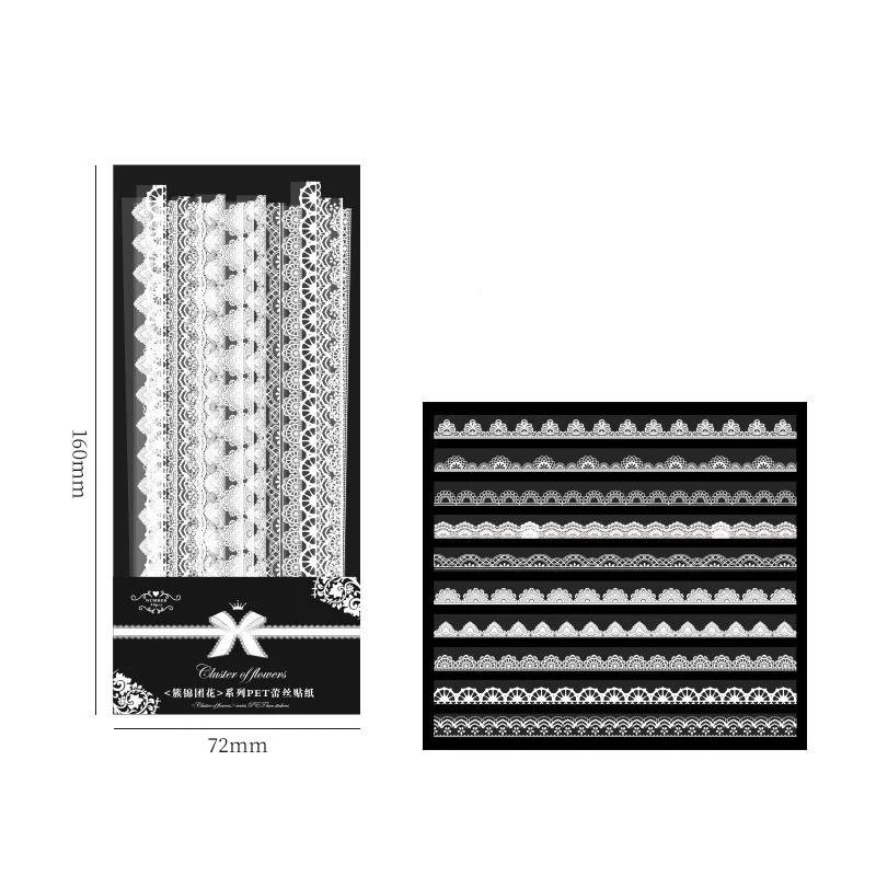 30 шт./пакет Цветочные Кружевные Масштабируемые Скрапбукинг Наклейки ПЭТ Прозрачные Наклейки для DIY Ручной Учет Чехол для Телефона Зеркало Поделки