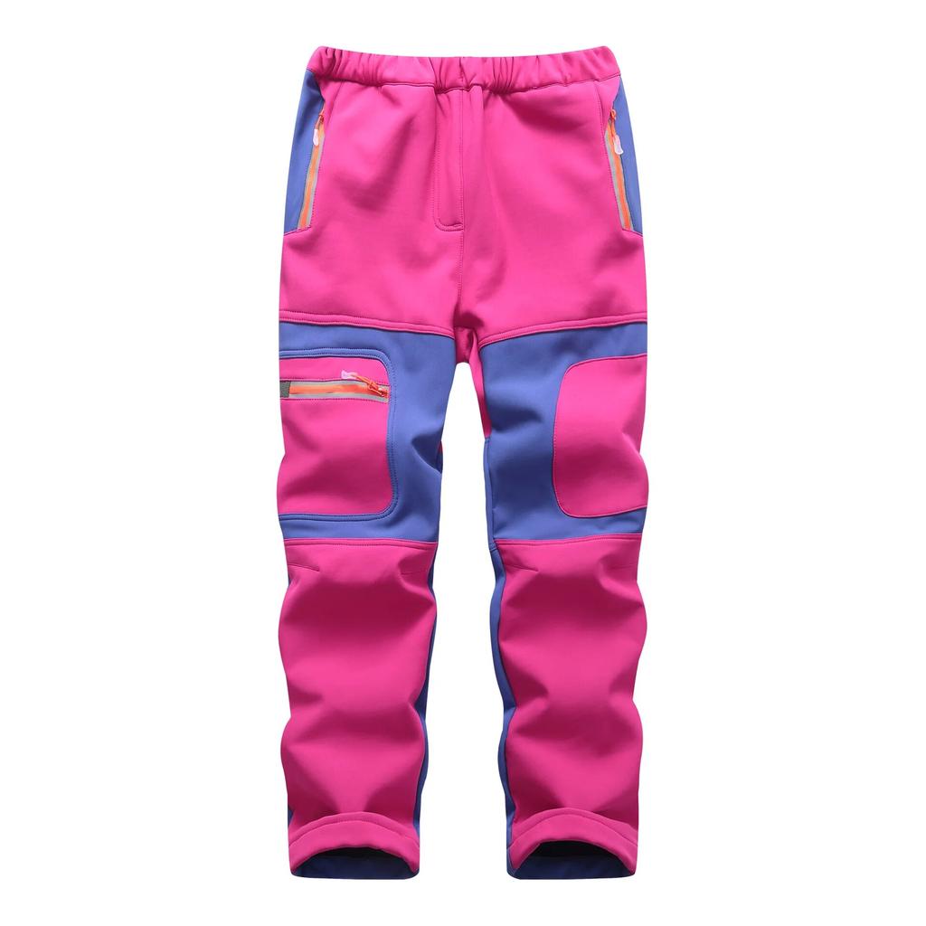 Fashion Waterproof Boy Girl Kids Pants Warm Trousers Sporty Climbing Leggings Children Patchwork Soft Shell Outfits Autumn