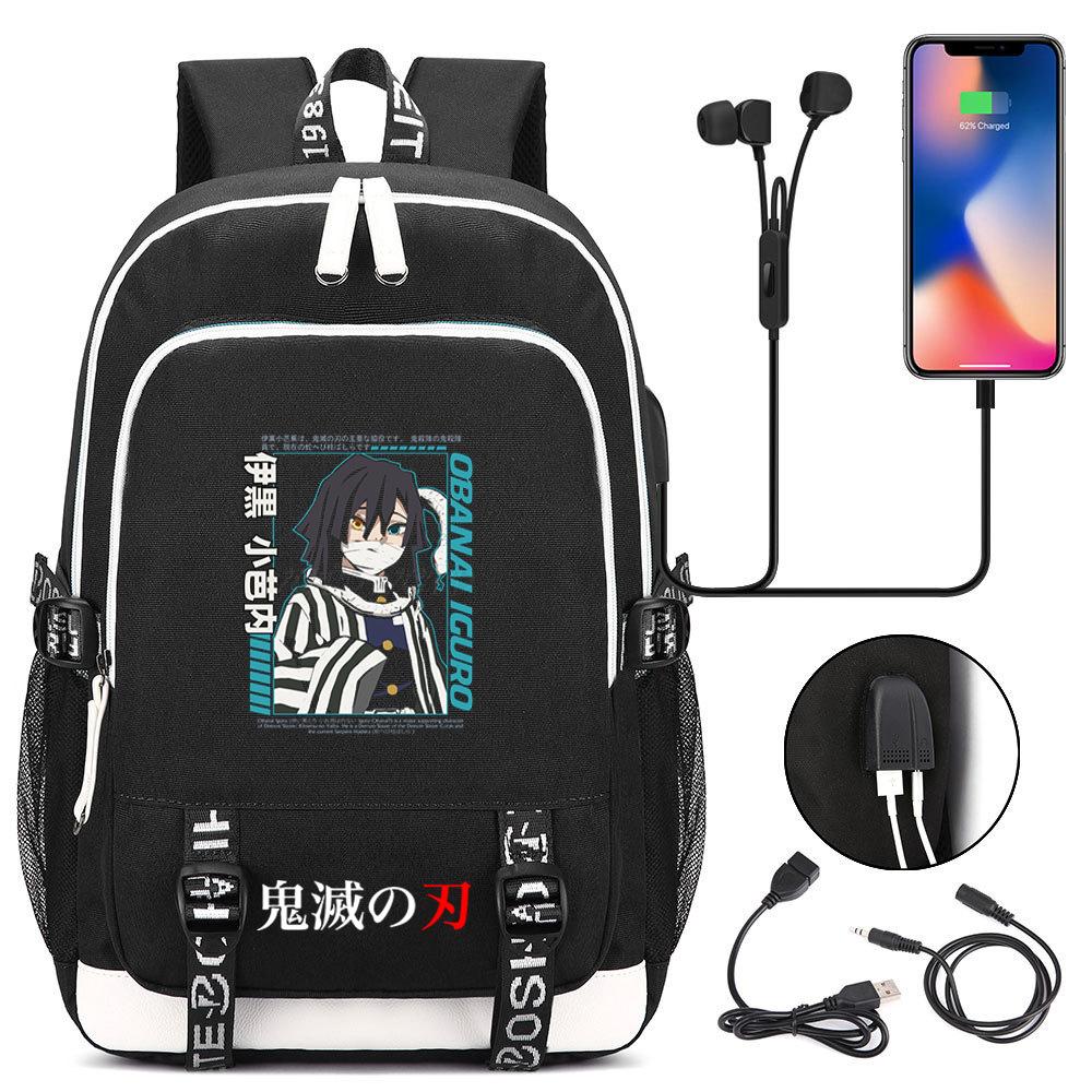 Student Backpack Multi-Function Usb Large-Capacity Travel Bag Ghost Extinguish Peripheral Printing Trend