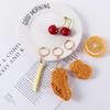 Funny Simulation Food Keychains French Fries Fried Chicken Food Pendant Key Rings Creative Bag Pendants Children Girl Gifts