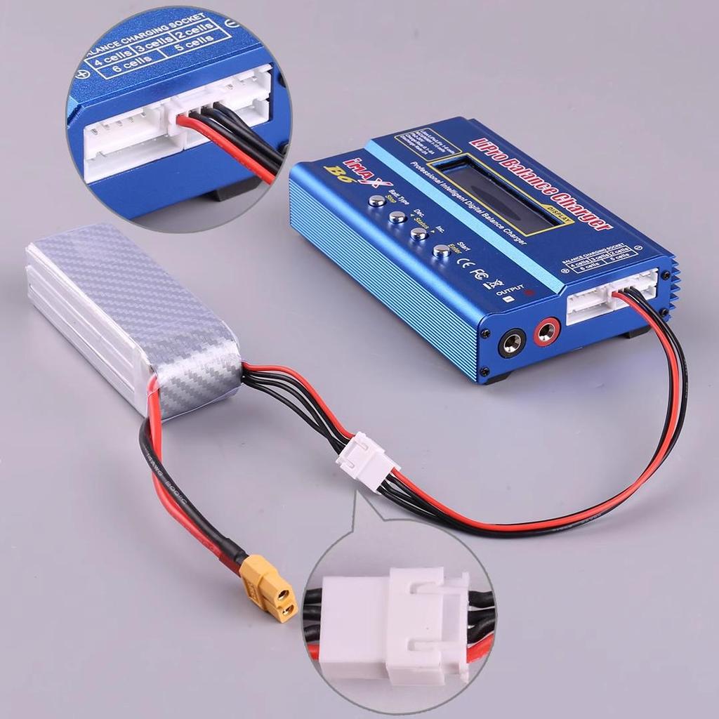 Model Aircraft Balance Extension Cable: 20cm Male-Female Lithium Battery Charging Plug with Extra Soft Silicone Wire for 2-6S.