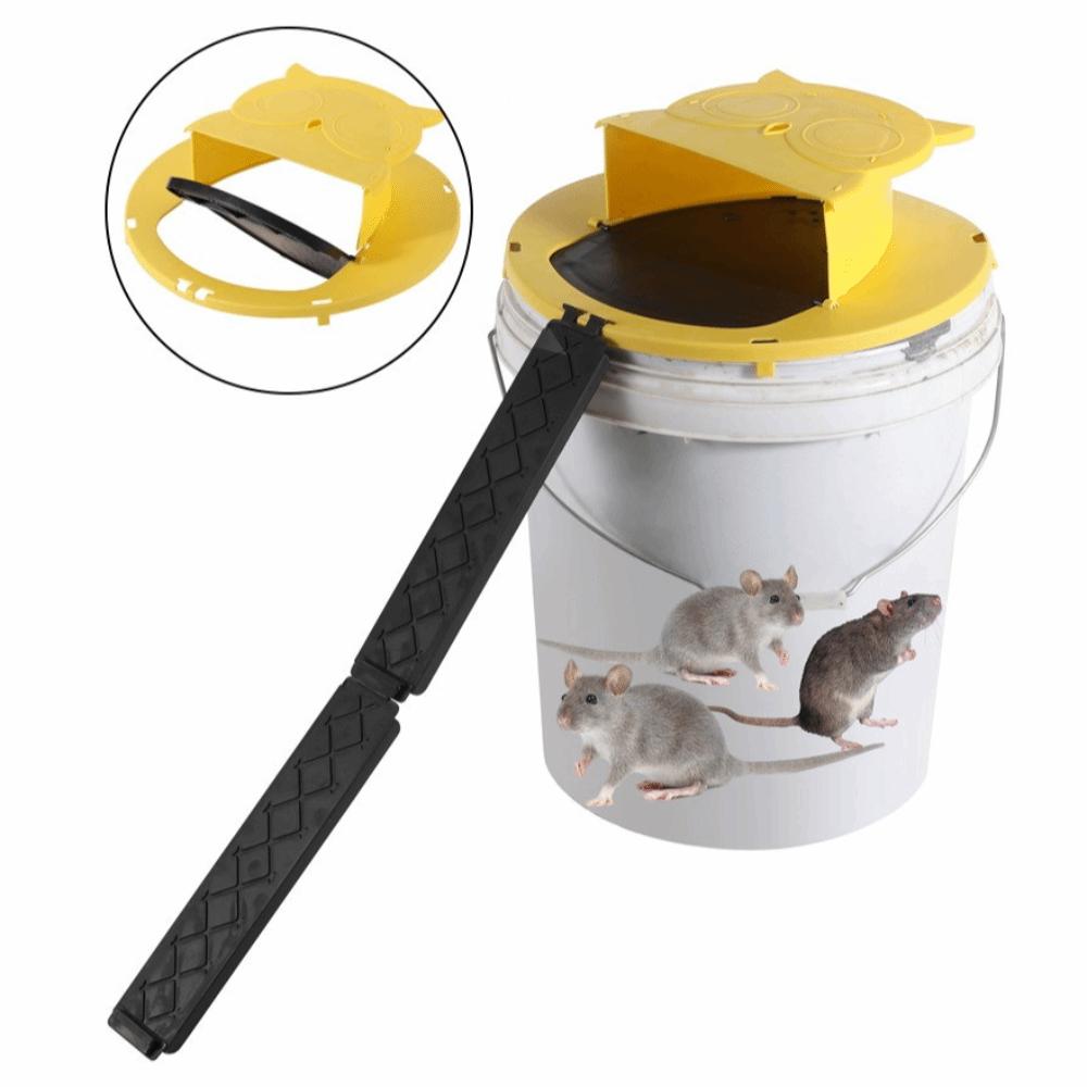New PP Material Mouse Trap Bucket Flip-style Auto-Reset Multi-Catch Trap Yellow Owl Mouse Traps Indoor Home Use