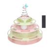 Cat Turntable Toy Relieve Boredom Interactive 4 Level Turntable Cat Toy Balls with Spring Star for