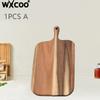 WXCOO1 шт. Длинная ручка Разделочные доски Кухонные Массив дерева Разделочная доска Поднос для торта и десерта Акация Дерево Разделочные доски Кухонные принадлежности
