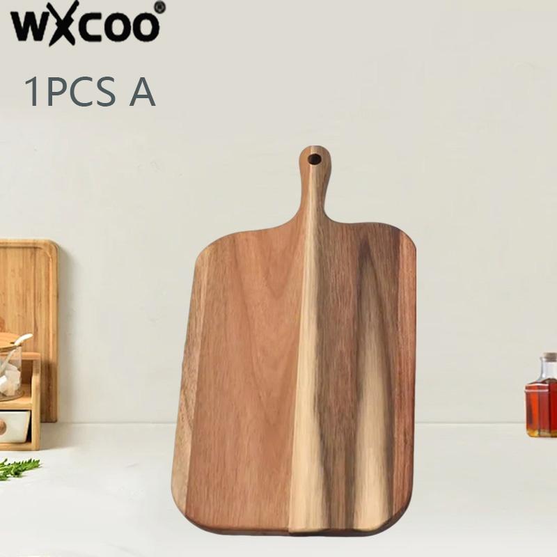 WXCOO1 шт. Длинная ручка Разделочные доски Кухонные Массив дерева Разделочная доска Поднос для торта и десерта Акация Дерево Разделочные доски Кухонные принадлежности