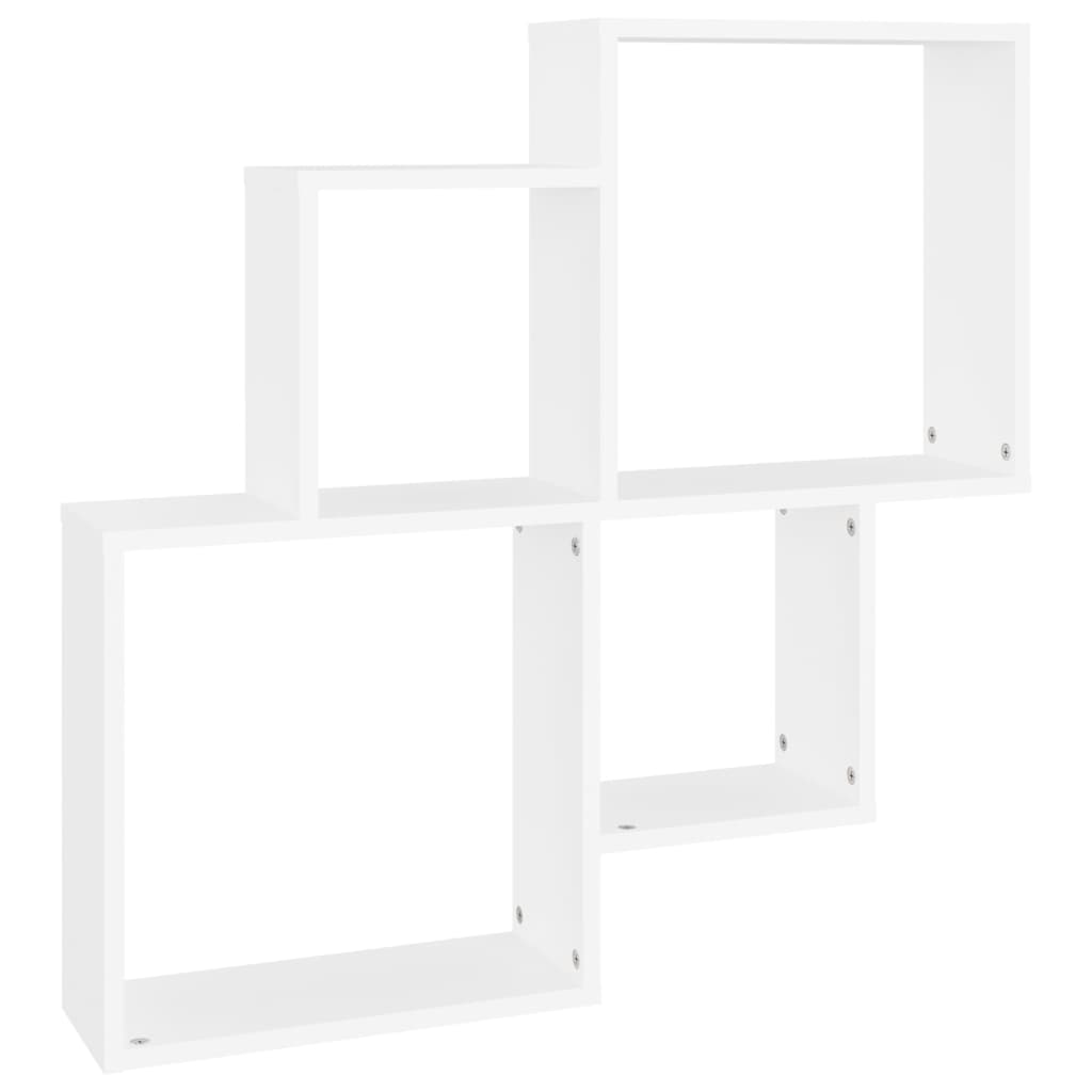 Vidaxl Półka Ścienna Kostki, Biała 80X15X78,5, Materiał Drewnopochodny