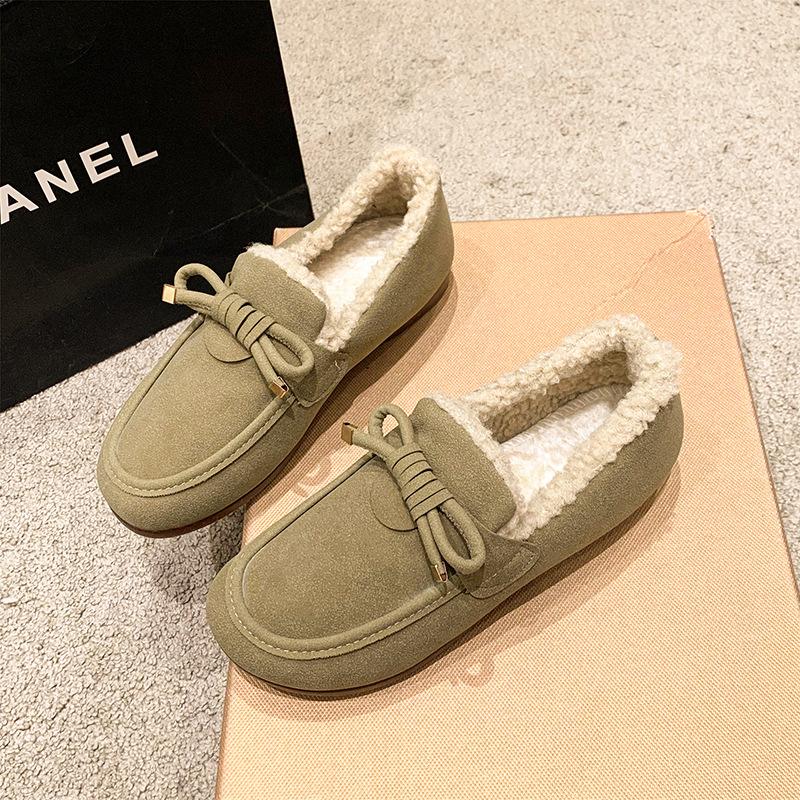 Ботинки Velvet Doudou женские осенне-зимние, наступающие на дерьмо, ощущение повседневности, круглая голова, чтобы согреться, одна педаль, удобная мягкая подошва, хлопковая обувь