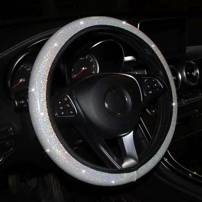 Car Steering Wheel Cover Universal Diamond Blingbling Crystal Set Wheel Car-styling Wheel Woman Diamond Accessories 37-38cm