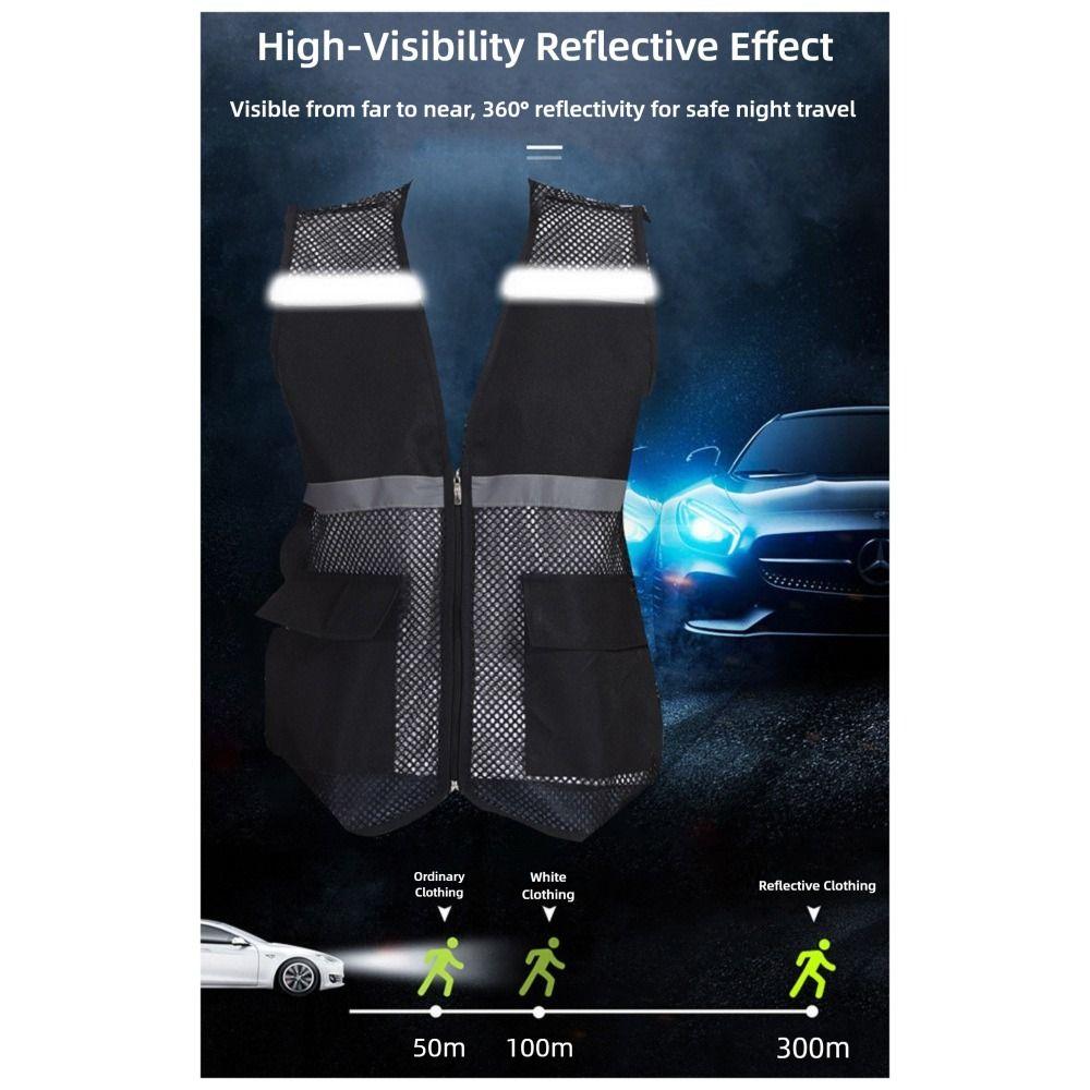 Mesh Safety Vest Sleeveless Style See-through Vest Men Women V-neck Vest  Summer Season