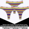 3PCS/Set Rainbow Colorful Striped Cotton Women Panties Sexy G-String Underwear Femme Finetoo Band Thong Intimate T-Back Lingerie