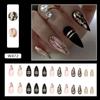 24pcs Detachable Fake Nials Press On Nails Diy Long Almond False Nails French Flowers