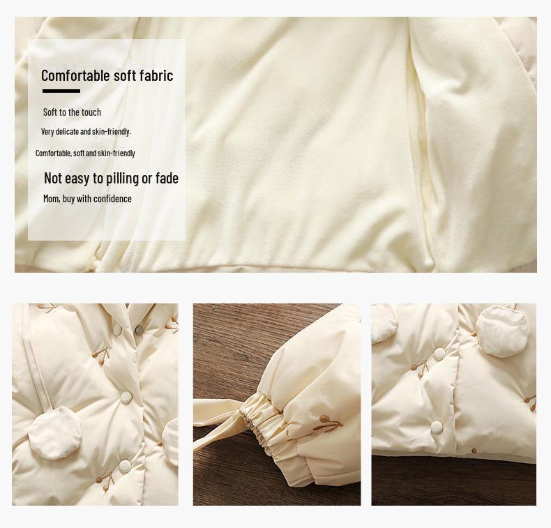 Стильное зимнее хлопковое пальто для девочек от 1 до 4 лет - плотная, теплая верхняя одежда