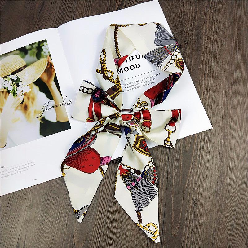 Small Scarf Women'S Long Style Spring And Autumn Double-Sided Decoration Versatile Winter Small Scarf Professional Scarf Long Scarf Accessory