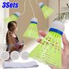 3Sets Glowing Badminton Balls Badminton Trainer Set Elastic Badminton Trainer  Beginners