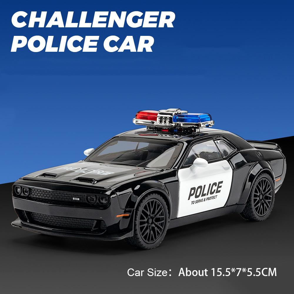 1:32 Aventador Hellcat Полицейская машина Литая модель Сплав Миниатюрная игрушка Звук Свет Двери Открываются Оттянуть Назад Транспортные средства Подарок для Детей