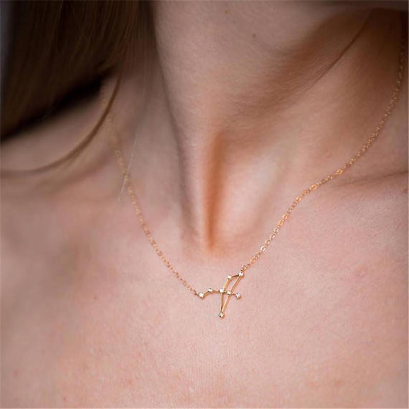 Созвездие минималистичные украшения звезда зодиака ключица ожерелье знак элегантный женский подарок на день рождения