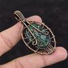 Древо Жизни Медь Азурит Малахит Кулон Медная Проволока Обернутый Кулон Медные Ювелирные Изделия Ручной Работы Подвеска Из Драгоценного Камня Дизайнерские Ювелирные Изделия Для Подарка