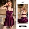 Women's Satin Lace Sheer Tie Padded Cami Sleep Dress with Robe Lounge Set