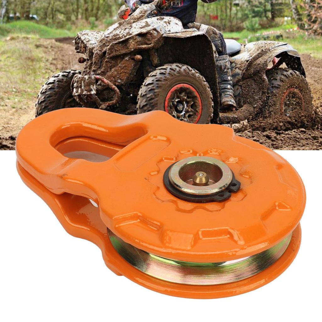 Snatch Block, 12.5 Ton Winch Snatch Block Towing Pulley Block, Heavy Duty Steel Off-Road
