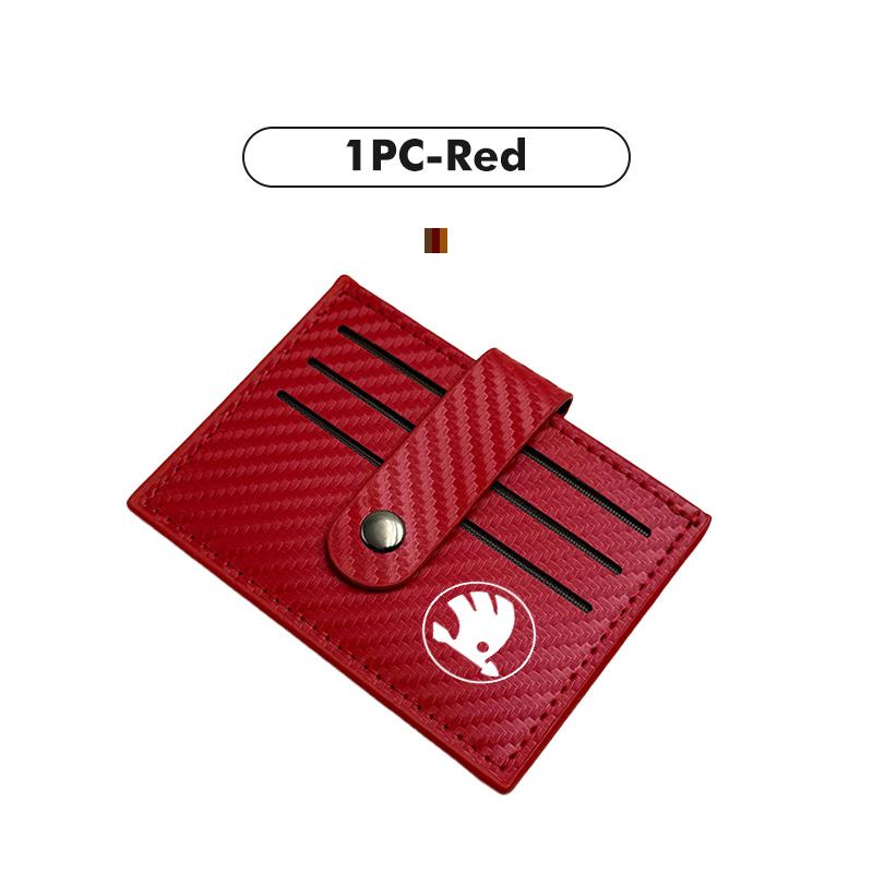 WWUH6 Мужской кожаный кошелек-держатель для карт RFID, удостоверений личности, анти-вор Для Skoda Kodiaq Fabia Kamiq Karoq Octavia 2 3 Rapid