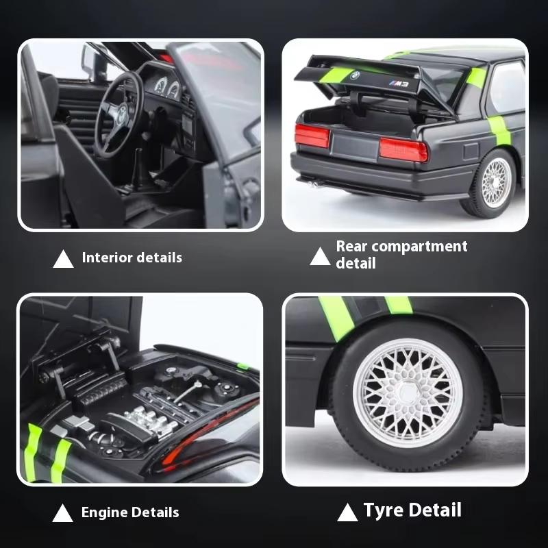 Новый 1:24 BMW M3 литая модель автомобиля со звуком и светом для дома коллекция хобби украшения ретро симулятор автомобиля модные игровые украшения мальчики подарок