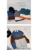 Men's Retro Colorblock Knit Sweater: Loose Fit, Round Neck, Autumn/Winter Style