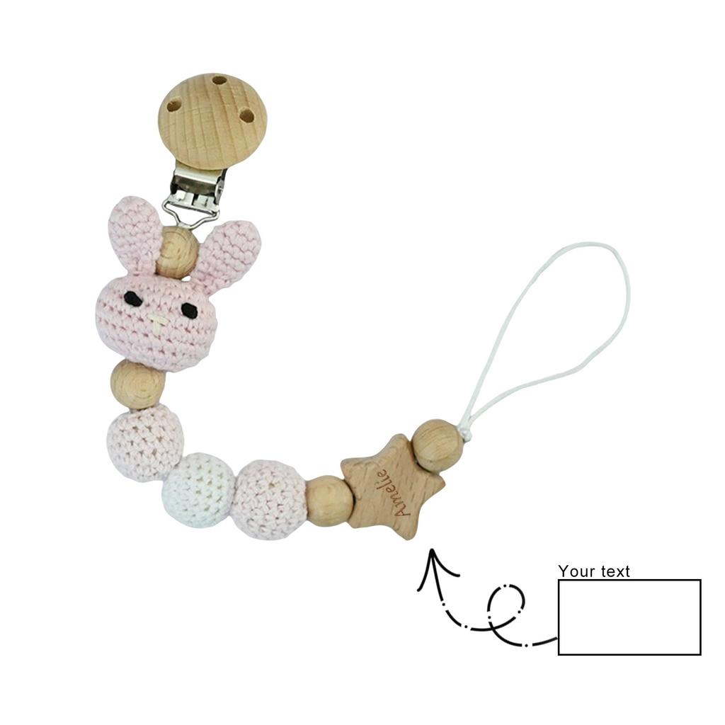 Персонализированная гравировка зажима для пустышки для новорожденного, подвесной цепочки для пустышки, цепочка для детской пустышки, защищающая от падения