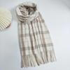 Korean Style Plaid Double-Sided Warm Thick Scarf for Couples and Students, Versatile Autumn/Winter Neck Warmer Shawl
