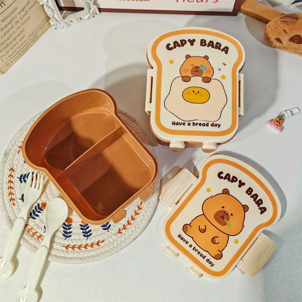 Capybara Meal Boxes Grid Crisper Cute Lunch Box for Outdoor Picnic School