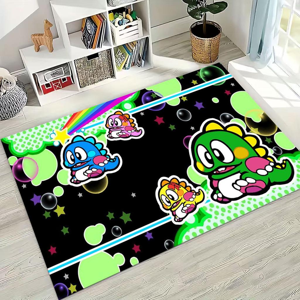 3D Ретро Игра Bubble Bobble Мультяшный Игровой Ковер для Спальни Гостиной Дивана Домашний Дверной Коврик Декор, Большой Детский Игровой Нескользящий Напольный Коврик