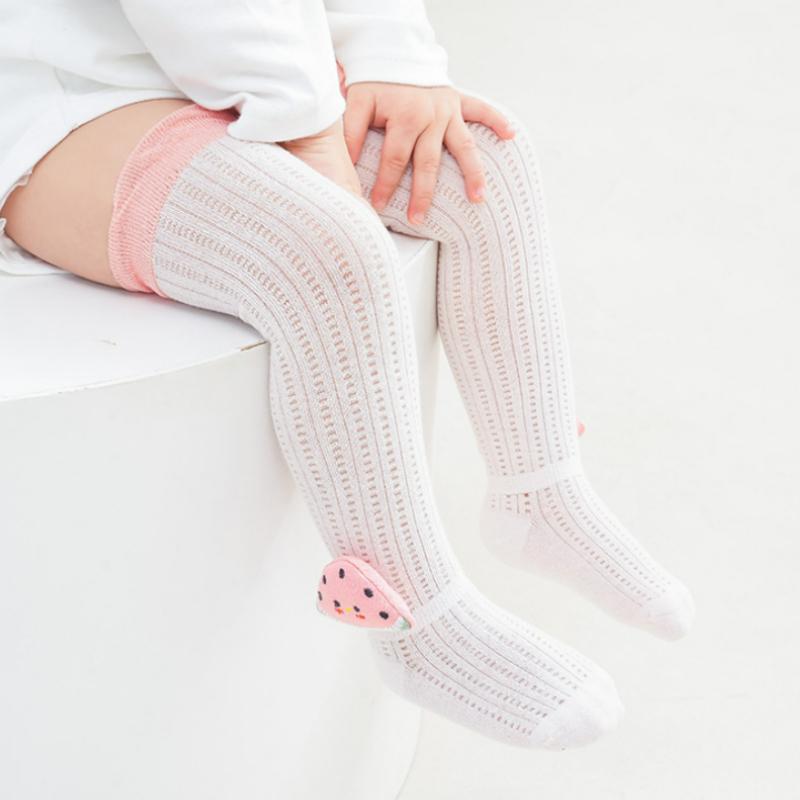 Новорожденные Детские Носки Летние Гольфы до колена Мультяшные Фрукты Сетка Тонкие Носки от комаров Детские Аксессуары