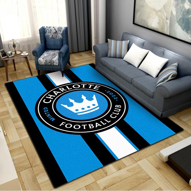 Charlotte FC Carpet Rug for Living Room Bedroom Home Sofa Decoration, Kids play Non-slip Floor Mat